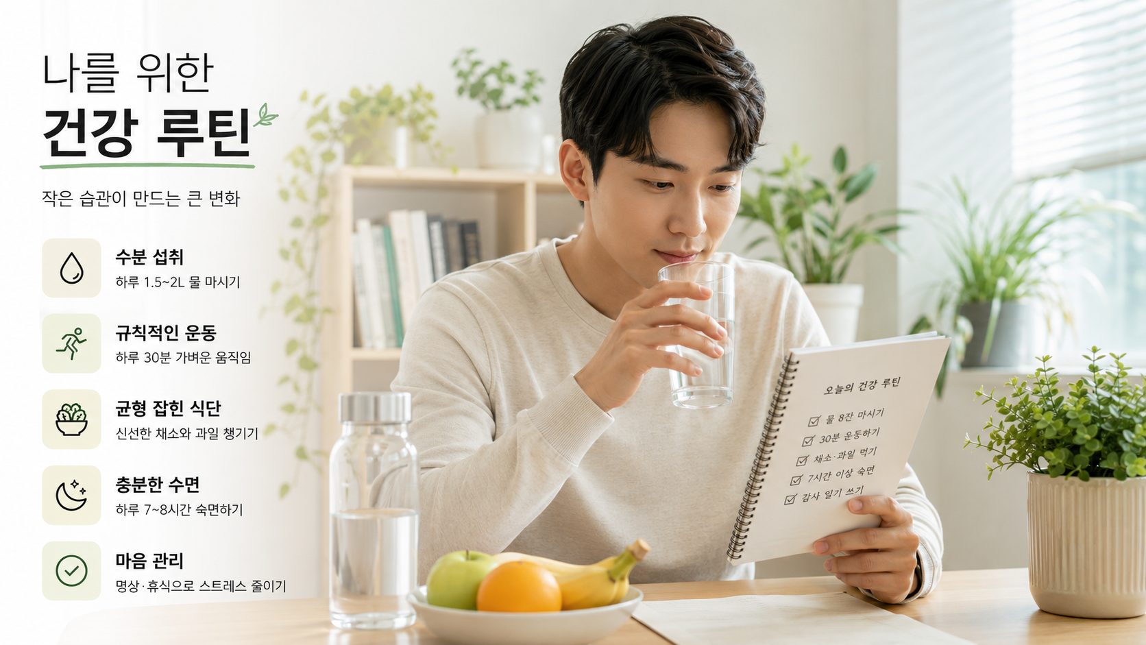작은 습관으로 시작하는 건강 루틴 8가지, 무리 없이 이어가는 방법