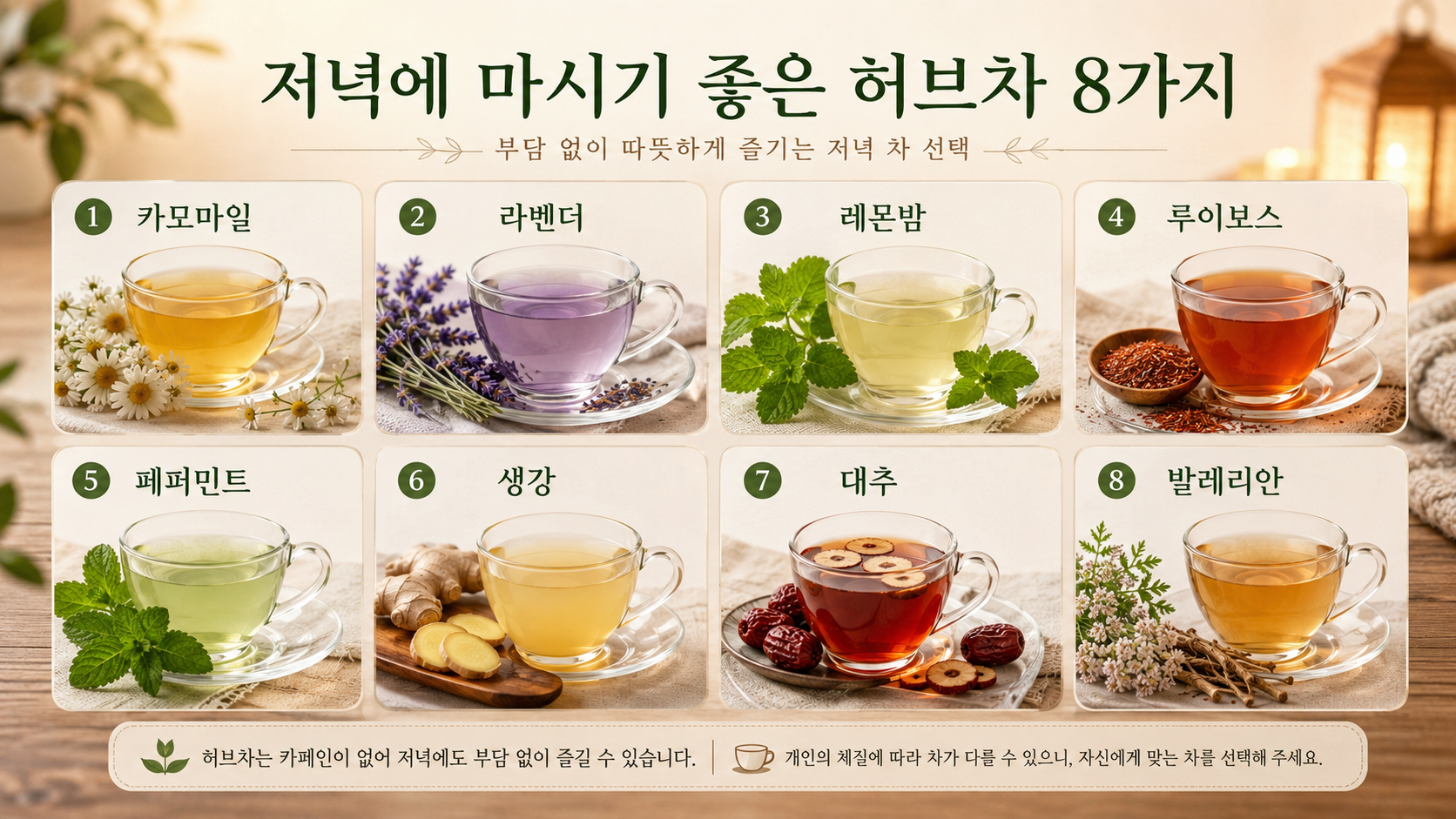 잠들기 전 허브차를 준비하는 저녁 루틴